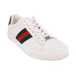 GUCCI Ace low-top sneakers in white leather with green and red stripe detail
