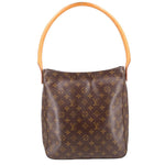 Louis Vuitton Looping GM vintage monogram shoulder bag with top handle and brown leather trim