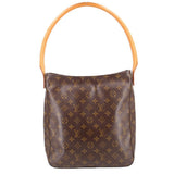 Louis Vuitton Looping GM vintage monogram shoulder bag with top handle and brown leather trim