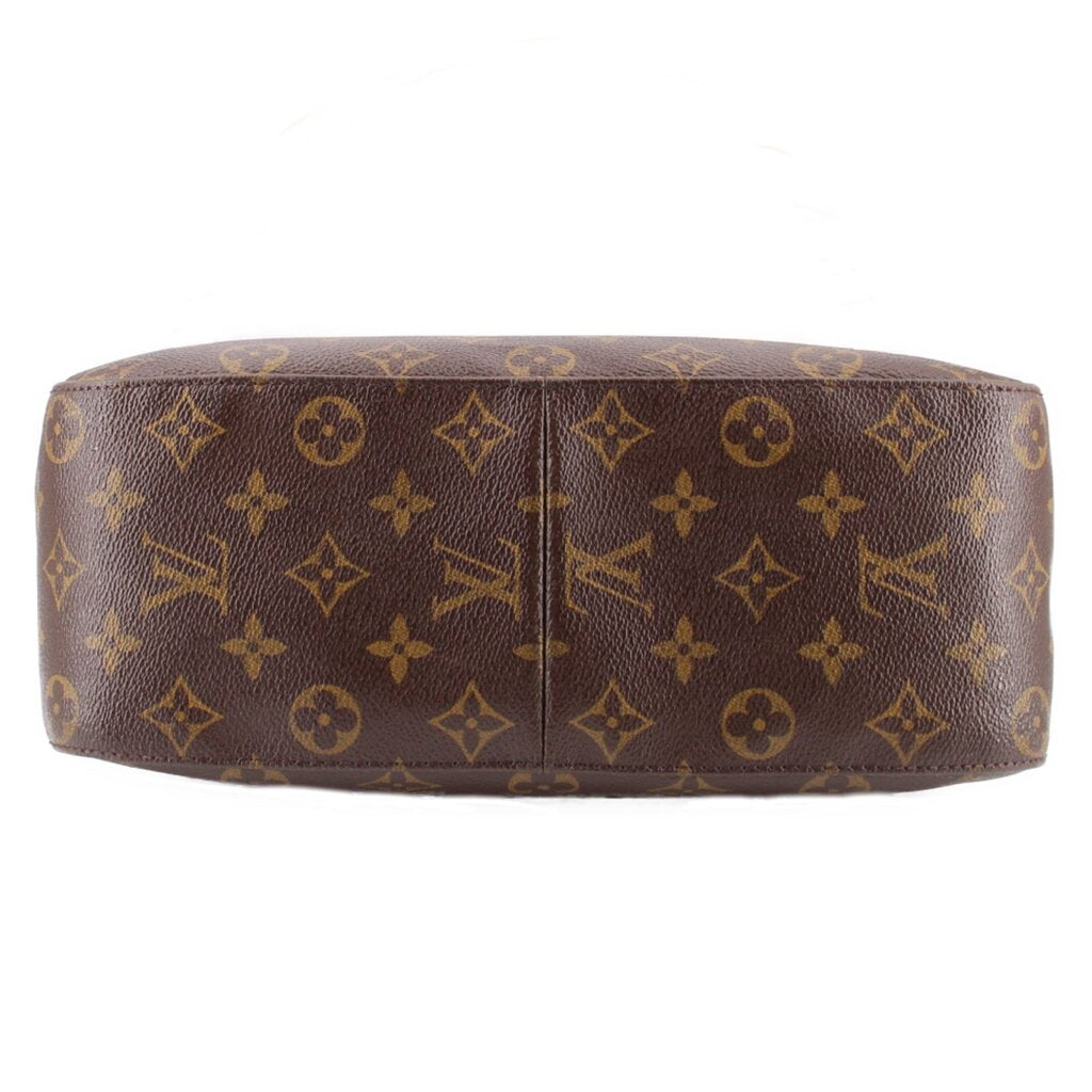 Louis Vuitton Looping GM vintage monogram shoulder bag, top view with patterned canvas