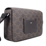 Triomphe monogram crossbody bag with side pocket and flap, CELINE Paris label