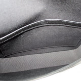 Crossbody bag interior lining close-up with top edge stitching