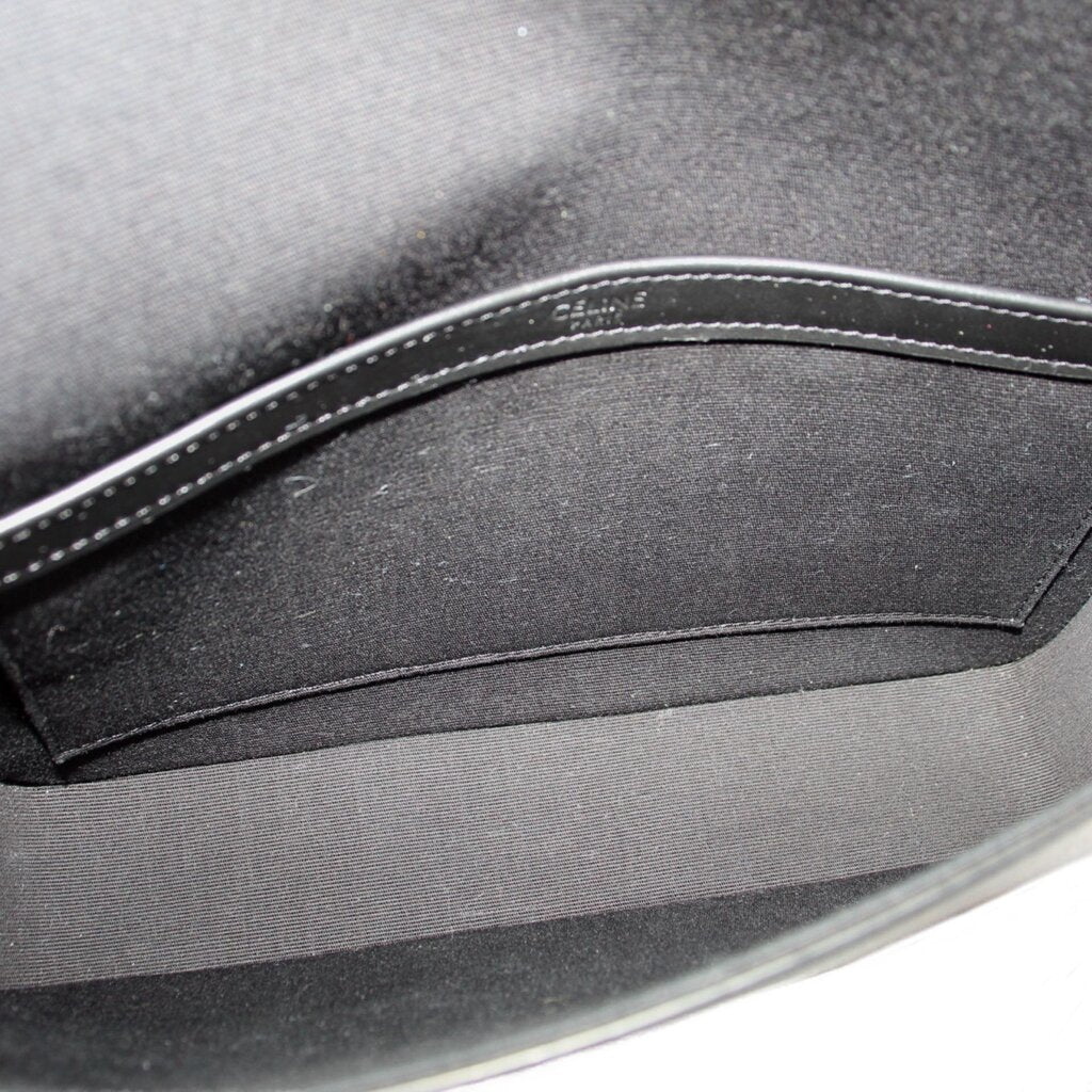 Interior lining of Triomphe crossbody bag with stitched seam and CELINE Paris mark