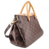 Louis Vuitton Pallas MM monogram satchel with rolled handles and zip-top closure