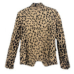 Tibi tan leopard-print blazer, back view with fitted seams