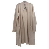 Athleta knit cardigan, cream, long sleeve, front patch pockets, ribbed trim
