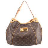 LOUIS VUITTON Galleria PM shoulder bag in monogram canvas with tan leather trim