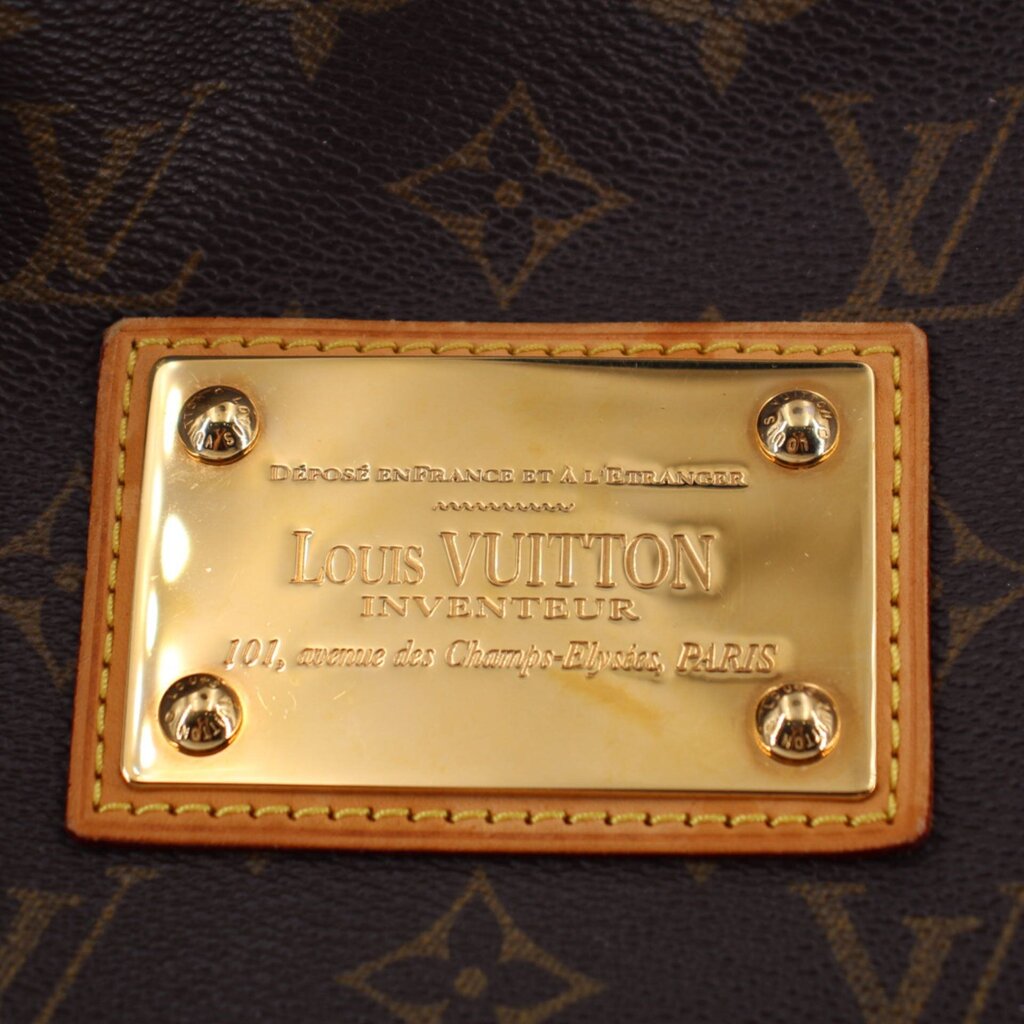 LOUIS VUITTON Galleria PM nameplate on monogram canvas with gold-tone screws