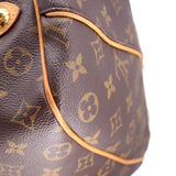 LOUIS VUITTON Galleria PM monogram canvas with tan piping and curved edge