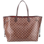 Louis Vuitton Neverfull GM tote bag, Damier Ebene canvas with side ties and top handles