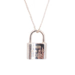 Sterling silver padlock pendant necklace with engraved 1837 and Tiffany & Co details