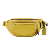 Chartreuse belt bag with front zip pocket and adjustable waist strap
