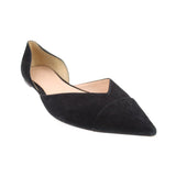 J CREW SUEDE POINTED D'ORSAY FLATS BLACK 8.5 US