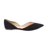 J CREW SUEDE POINTED D'ORSAY FLATS BLACK 8.5 US
