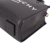 Black embossed tote end with square patch and GIVENCHY PARIS text panel