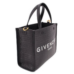 Black GIVENCHY mini G tote crossbody bag with front GIVENCHY PARIS logo