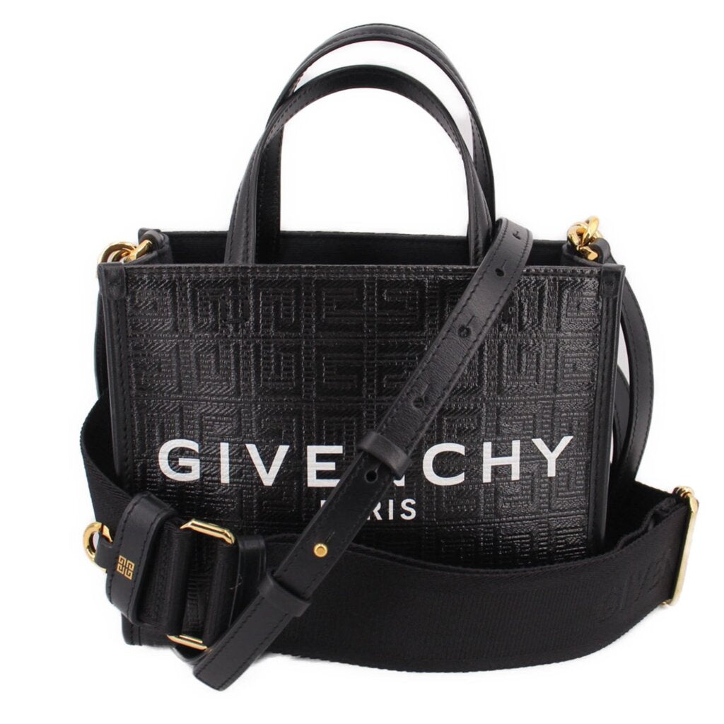 Black GIVENCHY mini G tote crossbody with top handles and shoulder strap