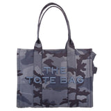 MARC JACOBS THE CAMO JACQUARD LARGE TOTE BAG TOTES GRAY CAMO