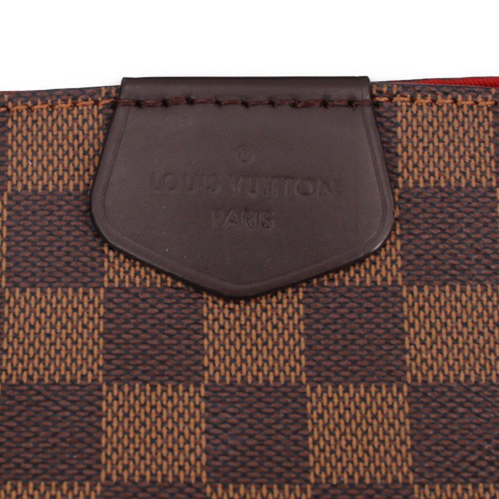LOUIS VUITTON Graceful MM leather brand patch on Damier Ebene canvas