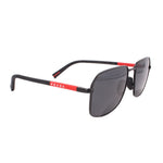 PRADA Linea Rossa sunglasses, black frame with red-striped temple and dark lenses