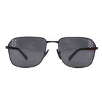 PRADA Linea Rossa sunglasses with black rounded rectangular frame and dark lenses