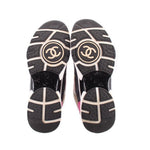 CHANEL sneakers outsole view with tread pattern and CC logo