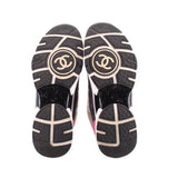 CHANEL sneakers outsole view with tread pattern and CC logo