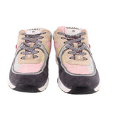CHANEL multi-color sneakers, lace-up with CC logos and CHANEL heel label