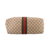 Beige GG canvas tote base with green and red web stripe detail