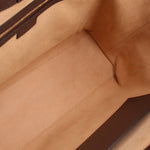Tote bag interior lining with smooth tan leather panels