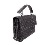 Valentino rockstud maxi shoulder bag, black quilted leather with chain shoulder strap