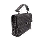 Valentino rockstud maxi shoulder bag, black quilted leather with chain shoulder strap