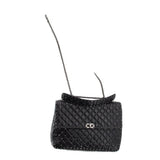 Black quilted Rockstud shoulder bag with chain strap and flap push-lock