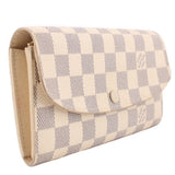 Damier Azur checkered wallet with curved front flap and interior opening
