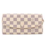 Louis Vuitton Damier Azur wallet with checkered canvas and front flap closure