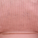Pink striped fabric lining inside the tote bag