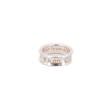 Sterling silver ring band with stacked engraved TIFFANY & Co marks