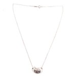 Sterling silver bean pendant necklace with fine chain and round clasp