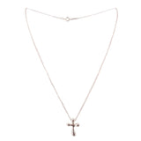 Sterling silver cross pendant necklace with thin chain and small clasp