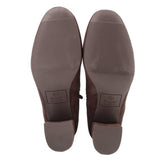 Brown suede ankle booties with rubber outsole