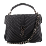 SAINT LAURENT quilted black medium crossbody bag with YSL logo and chain strap