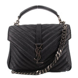 SAINT LAURENT quilted black medium crossbody bag with YSL logo and chain strap
