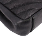 SAINT LAURENT black leather crossbody bag corner with curved padded quilting