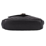 SAINT LAURENT quilted black medium crossbody bag base with smooth leather edge