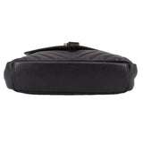 SAINT LAURENT quilted black medium crossbody bag base with smooth leather edge