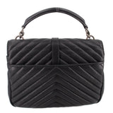 SAINT LAURENT quilted black medium crossbody bag back with stitched chevron pattern