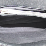 SAINT LAURENT crossbody bag interior with visible top zipper and fabric lining