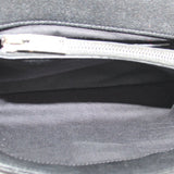 SAINT LAURENT crossbody bag interior with visible top zipper and fabric lining