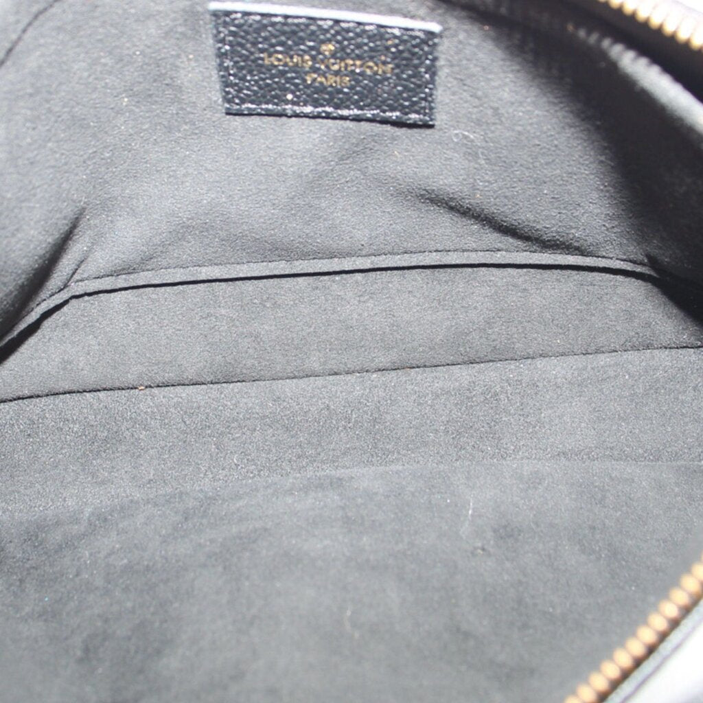 LOUIS VUITTON black fabric lining with brand label inside pouch