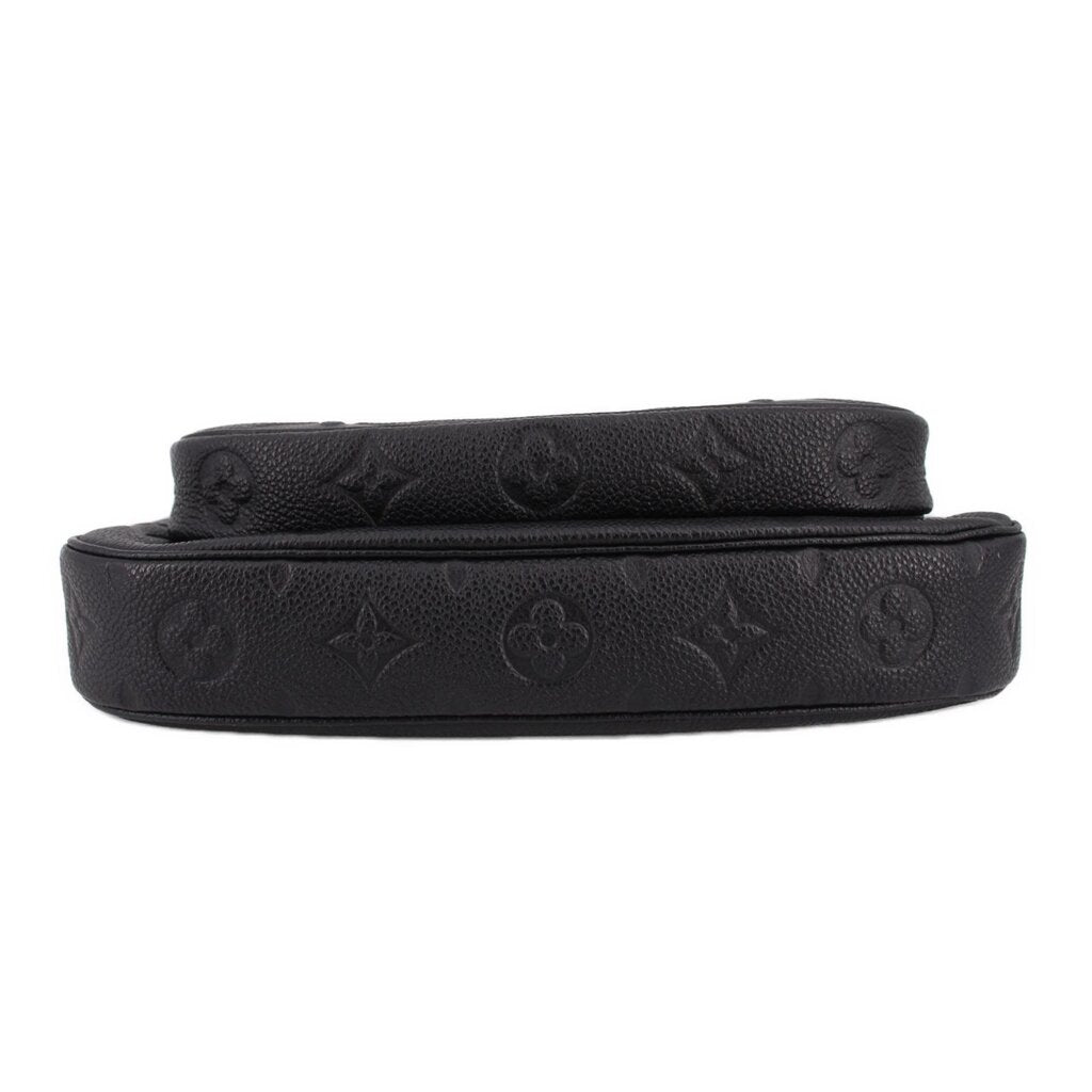 LOUIS VUITTON black embossed leather base with padded top edge